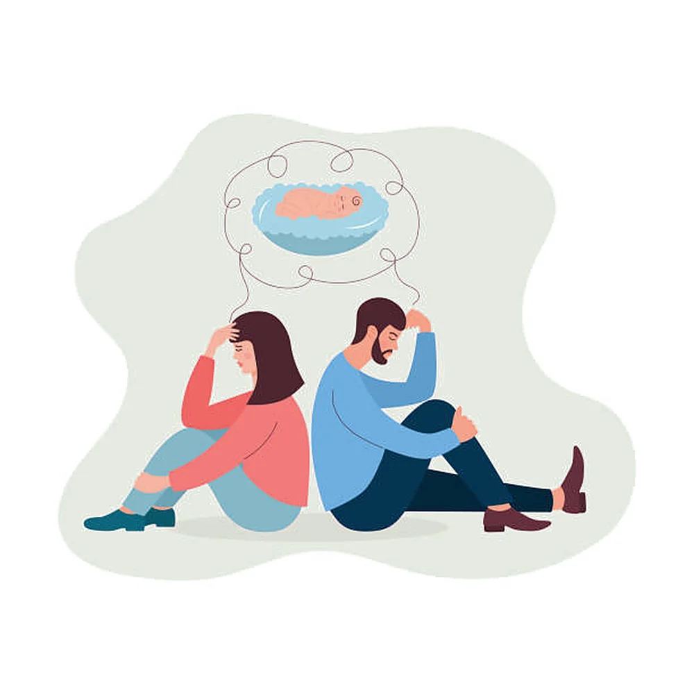 Illustration of a couple hoping for a baby